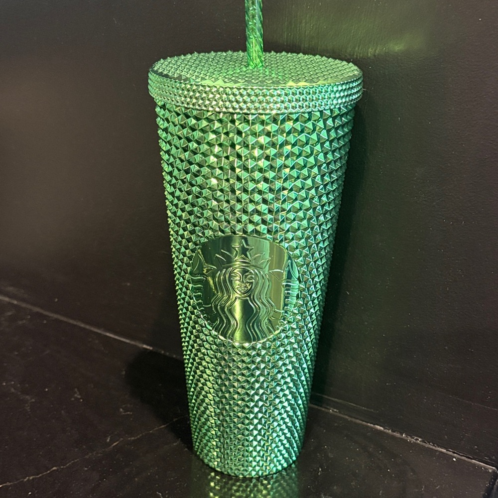 Starbucks Green Chrome Studded Tumbler
